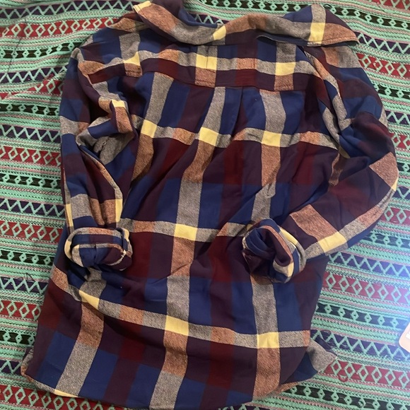 NWOT ✨WE THE FREE IZZEY PLAID CARGO Shirt Jacket in size M in Royal Blue 🍭 - Picture 5 of 10